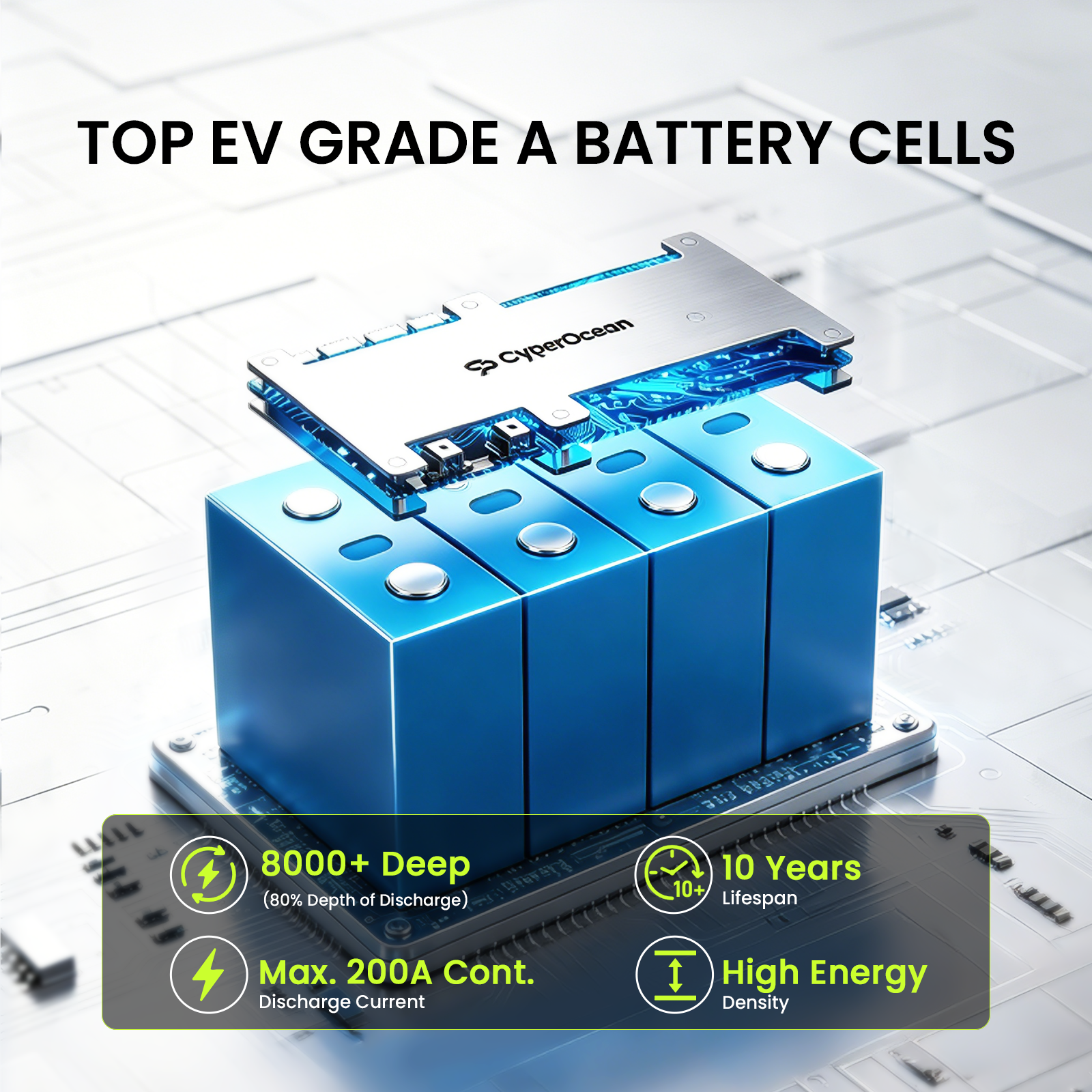 CyperOcean 12V 314Ah LiFePO4 L - Renewable Energy House avaliação e preço